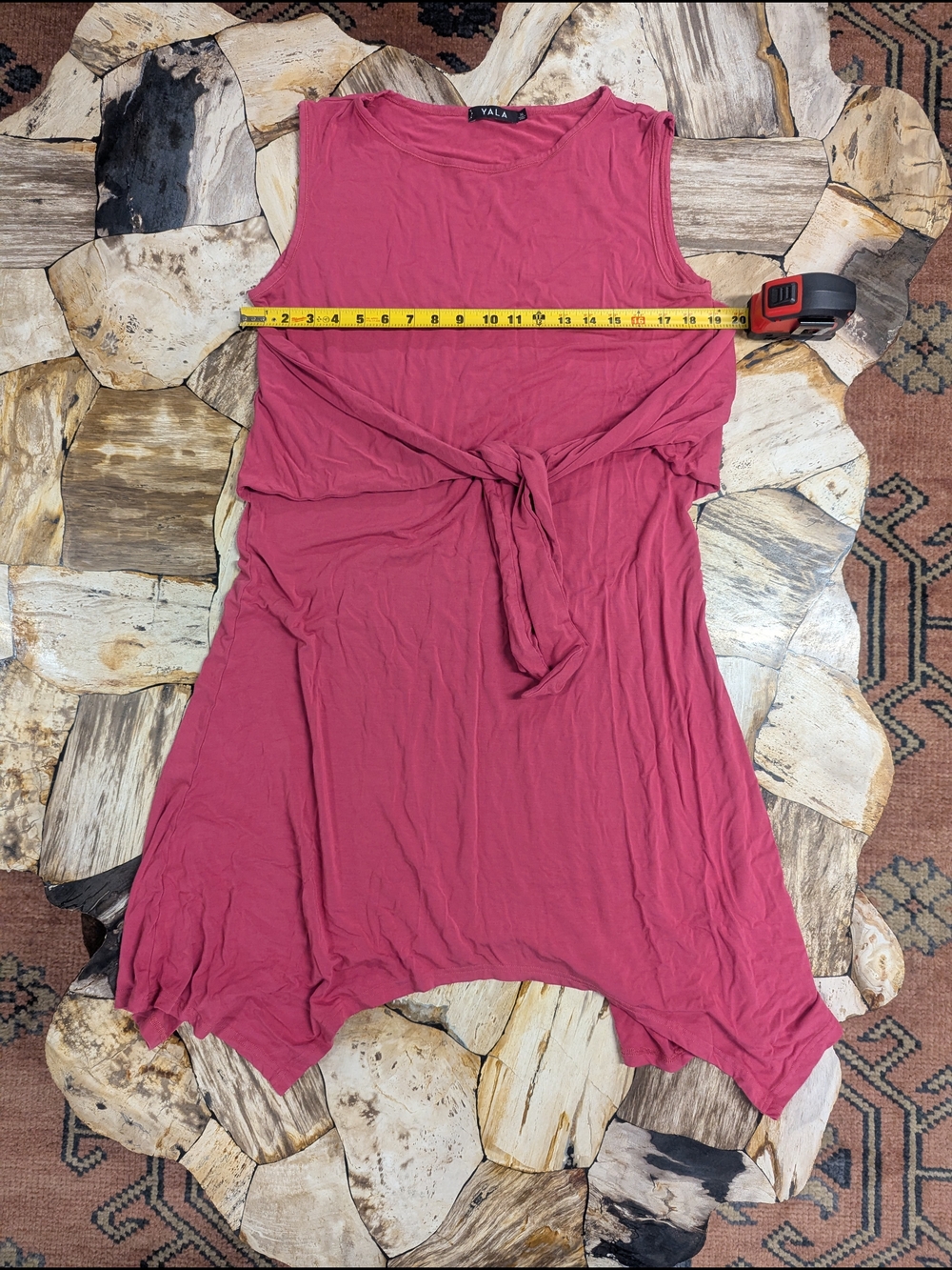 Women's Sleeveless Tie-Front Tunic Top — Dusty Rose